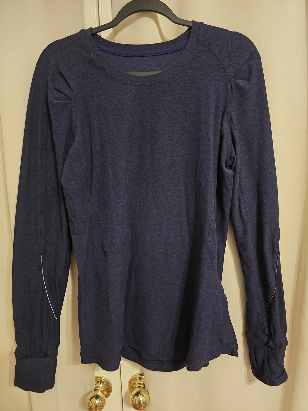 Lululemon Extra Mile Long Sleeve Reflective Running Top Navy Size 12